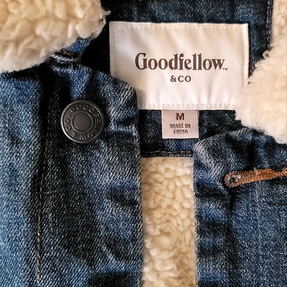 Goodfellow Jean Jacket w/ faux shearling - Picture 2 of 5